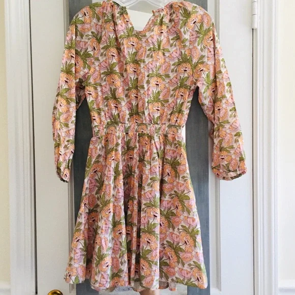 J Crew Liberty London Butterfield Poppy Smocked Waist Dress Prairie Cottagecore - Picture 5 of 13
